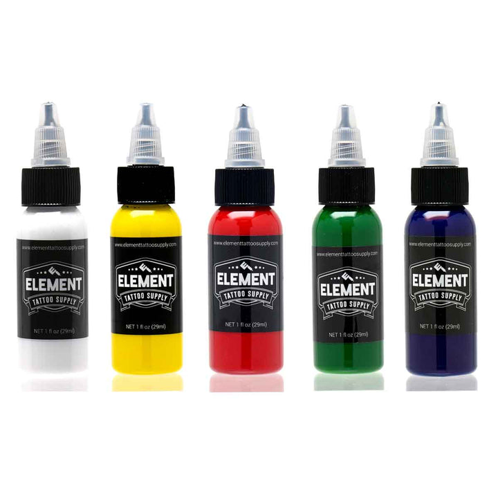 Primary Color Tattoo Ink Set, 5 Colors - Element Ink
