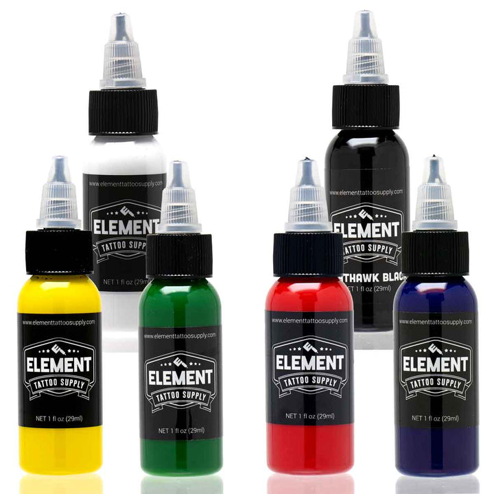 Primary Color Tattoo Ink Set, 6 Colors  - Element Ink